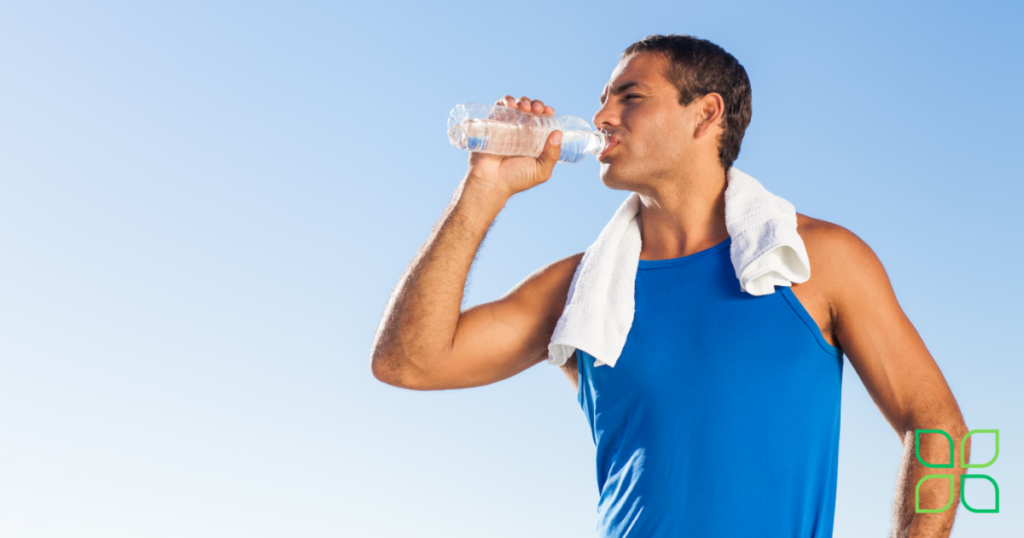 healthy athlete drinking hydrogen water