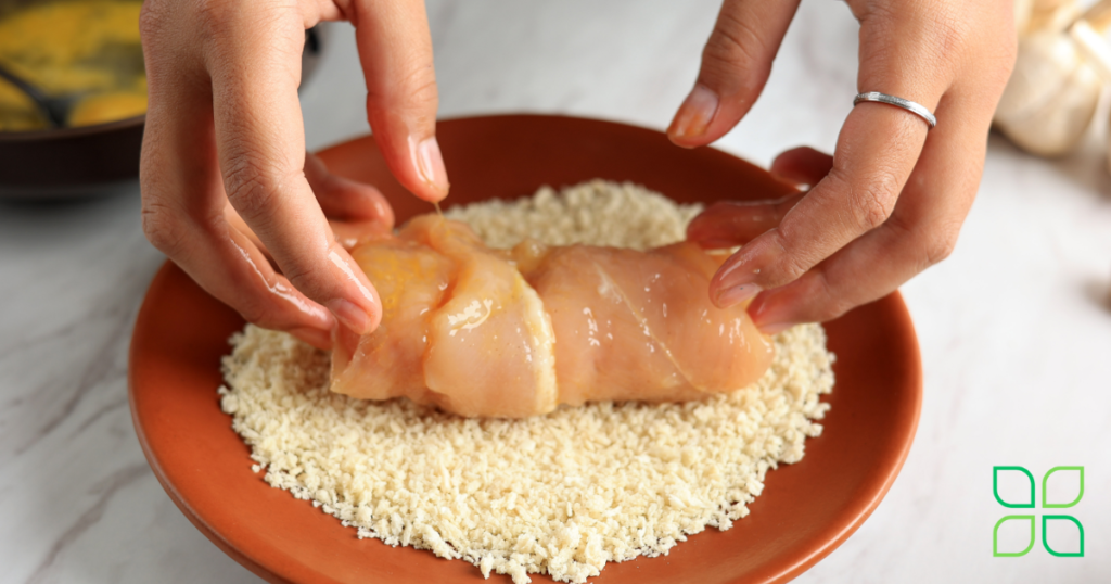 coating chicken in almond flour