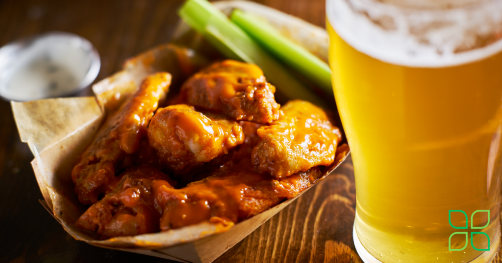 buffalo wings and beer