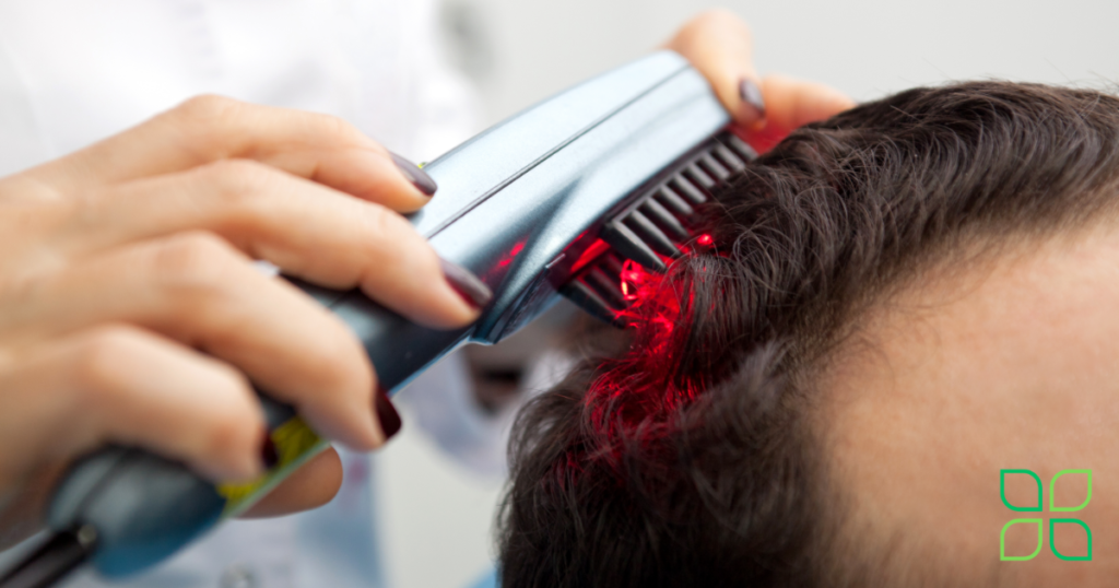 red light therapy brush in hair